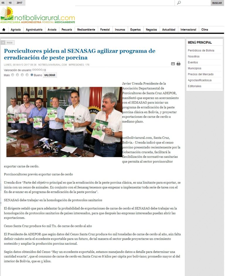 Porcicultores-piden-al-SENASAG-agilizar-programa-de-erradicacion-de-peste-porcina